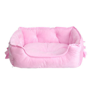 4 Colors Bow Princess Pet Dog Bed Soft Fleece Cat House Winter Warm Small Puppy Bed For Chihuahua S/L