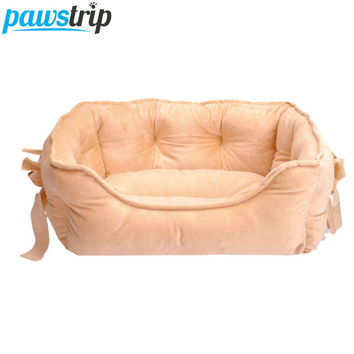4 Colors Bow Princess Pet Dog Bed Soft Fleece Cat House Winter Warm Small Puppy Bed For Chihuahua S/L