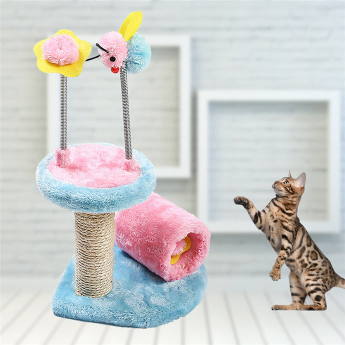 Pet Toys Cat Climbing Frame Cat Scratch Board Cat Holding Pillar Jumping Platform  Climbing Tree Grinding Claws with Observatory